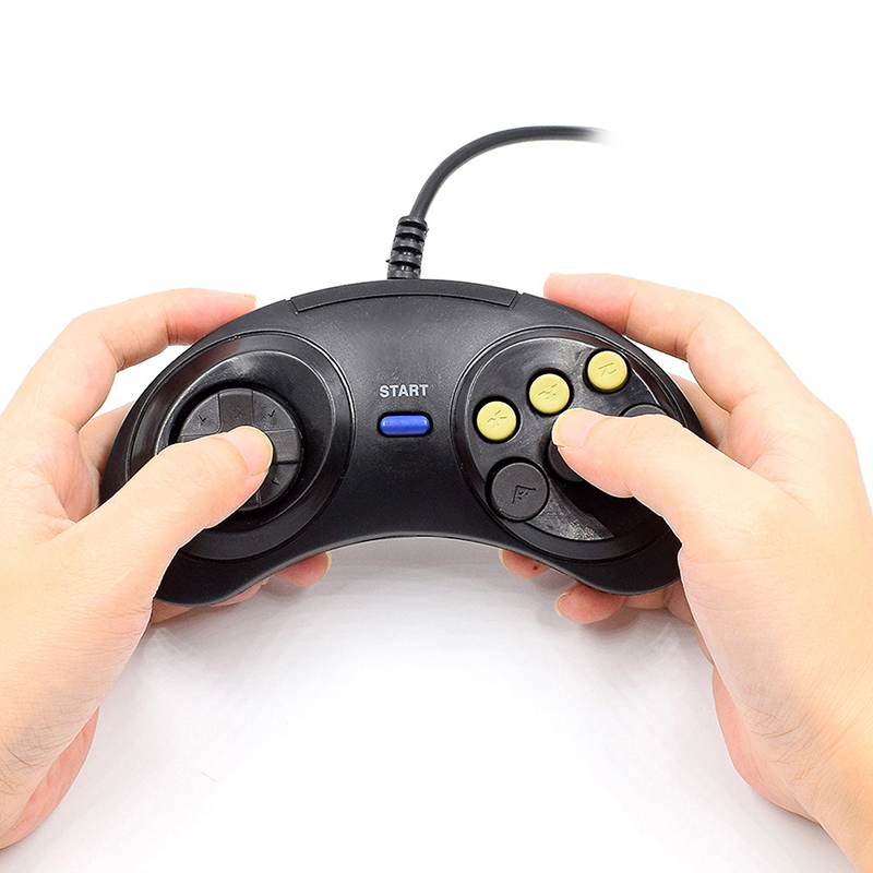 Gaming Accessories Driving - セガ-クラシック有線ゲームコントローラー,6つのボタン,ジョイパッド,メガドライブ,ゲームアクセサリー,md2,1個