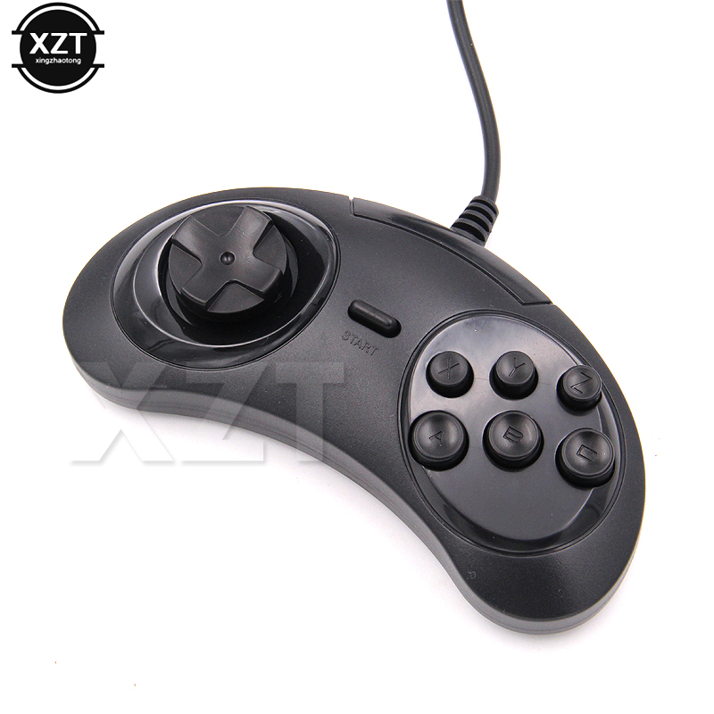 Gaming Accessories Driving - セガジェネシスゲーム用の有線コントローラー,クラシックなUSBジョイスティック,Mac用の6つのボタン,大規模なゲームパッド