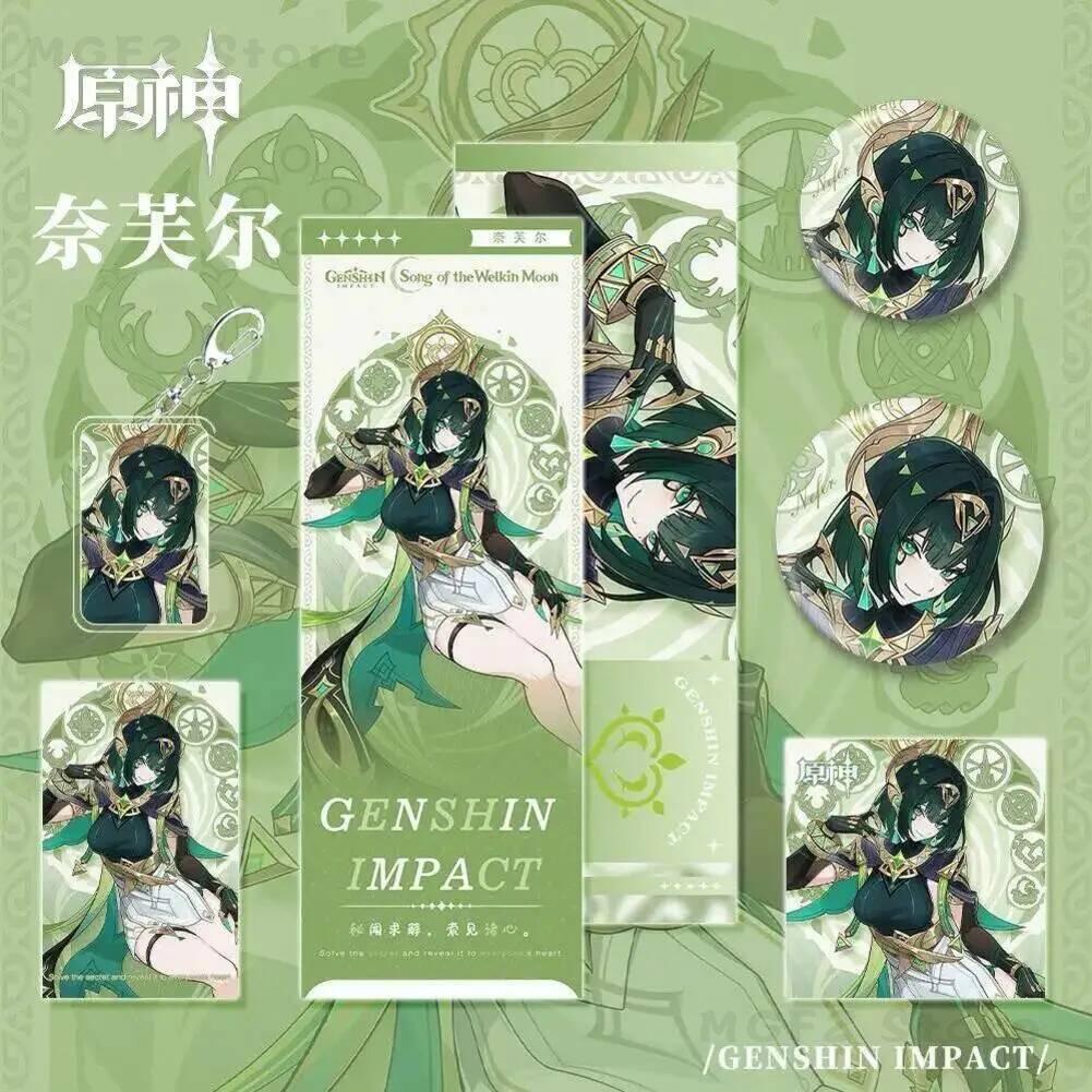 Gaming Accessories In China - ポストカードゲーム レーザーチケットペンダントコレクション周辺機器 ネファー原神6個セット 漫画アクリルキーホルダーバッジピン