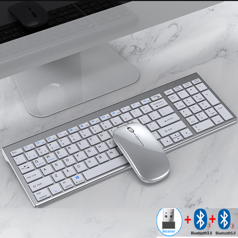 Gaming Accessories Combo - Jomaa スリム充電式 Bluetooth キーボードとマウスセット ラップトップコンピュータ用 2.4G