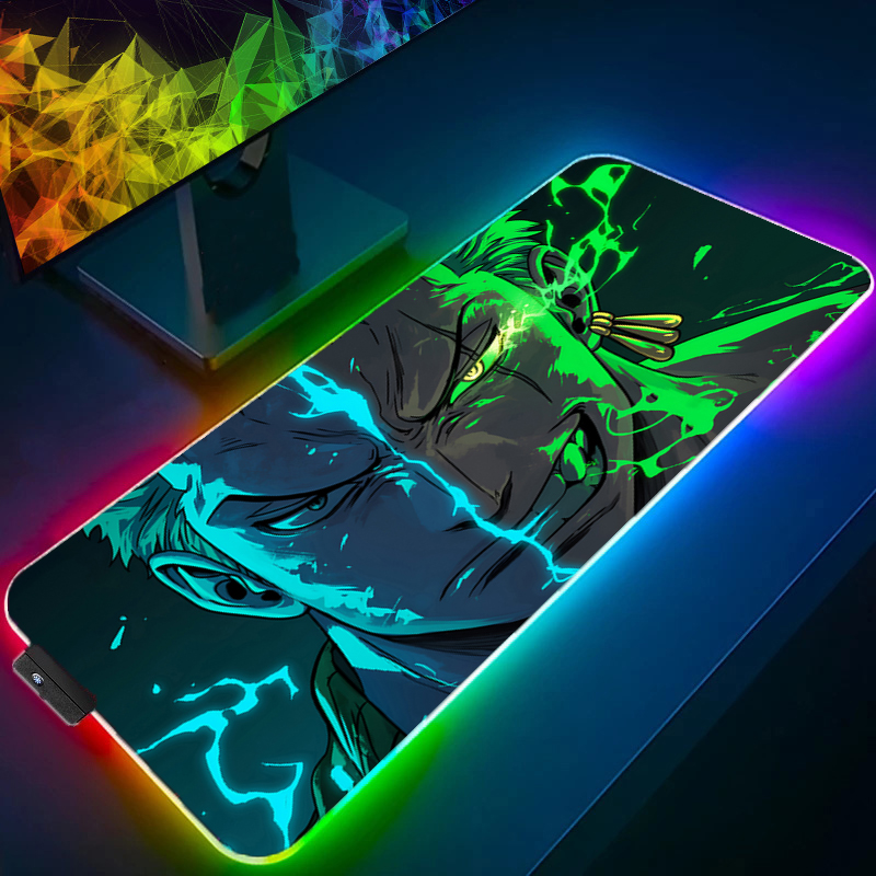Gaming Accessories For Desk - ワンピースゾロマウスパッド RGB ゲームアクセサリー Gabinete ゲーマー PC