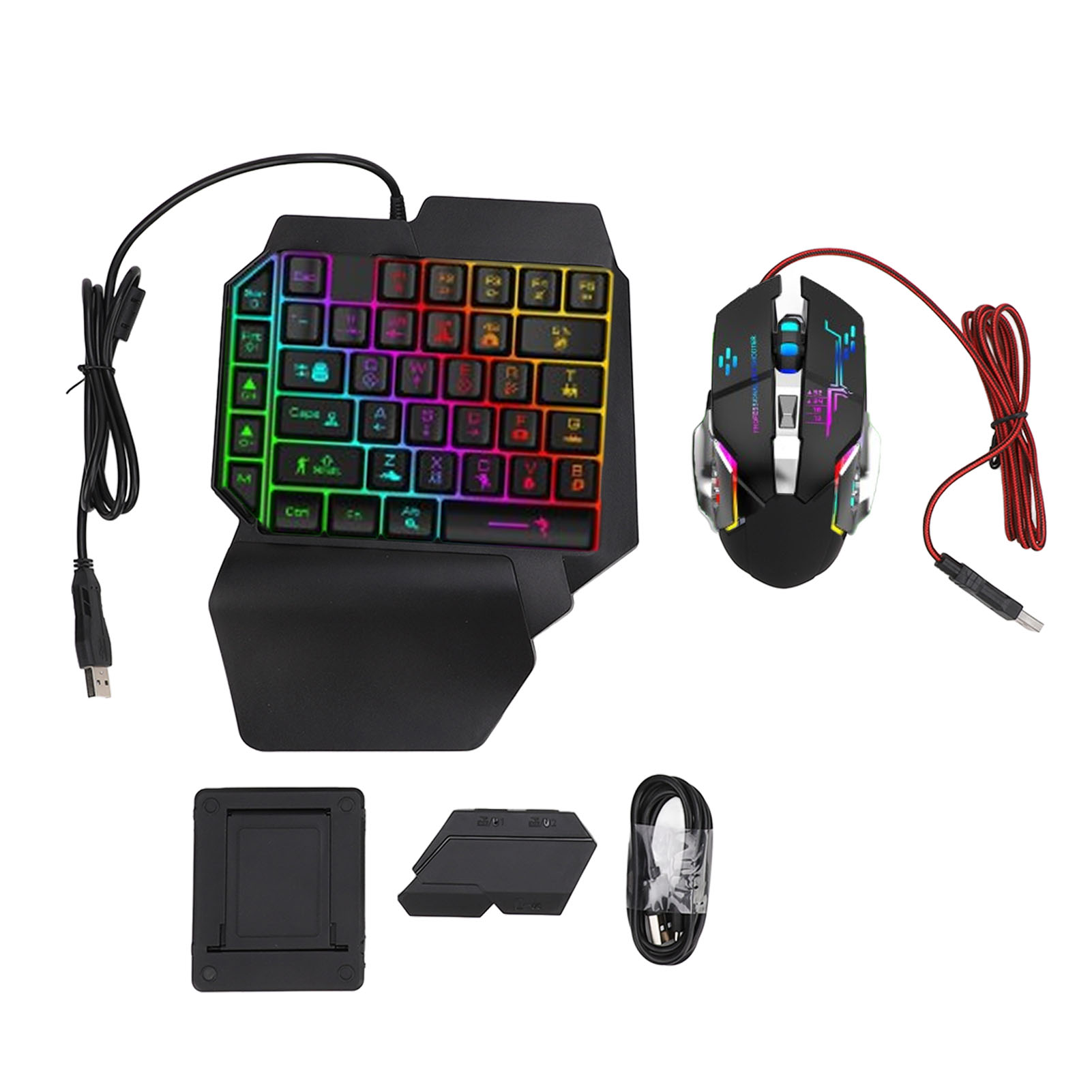Gaming Accessories Combo - キーボード マウス コンバーター セット 応答性の高い片手キーボード マウス