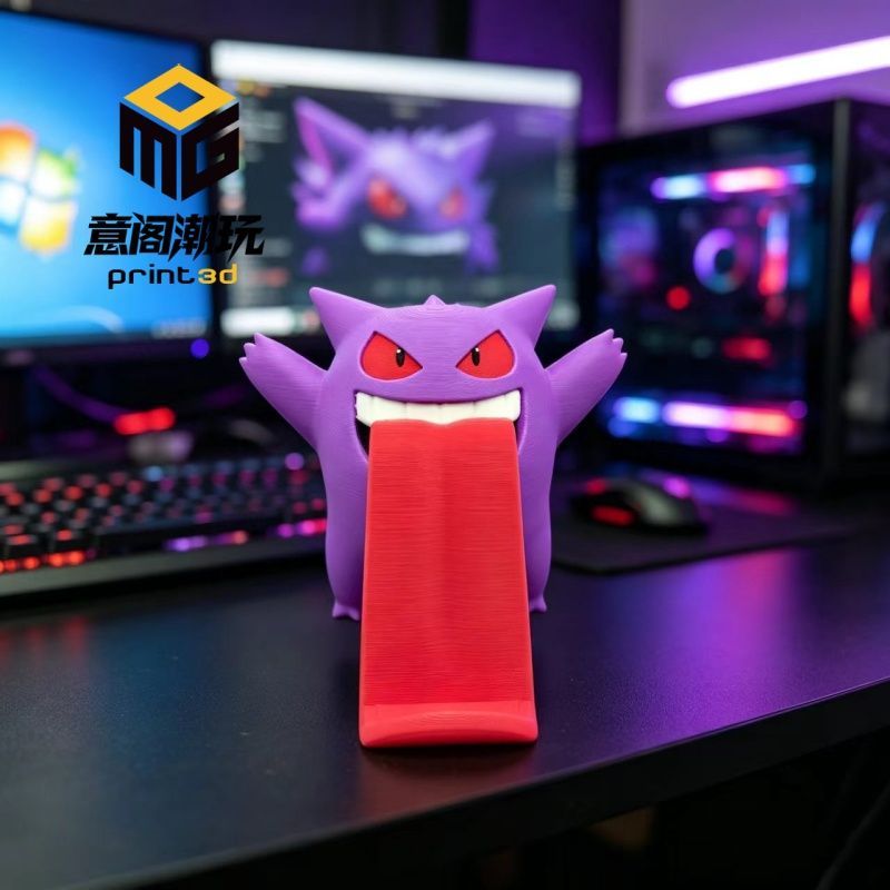 Gaming Accessories As Gifts - ポケモンゲンガー クリエイティブ携帯電話スタンド 3Dプリントフィギュア 漫画モデル デスクトップ ゲーミングルーム
