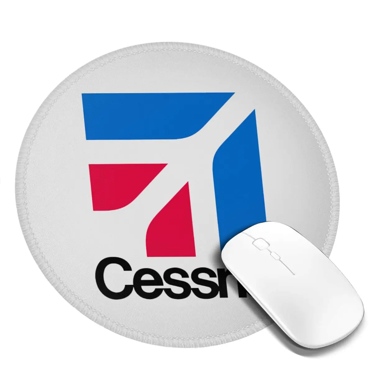 Gaming Accessories Logo - セスナロゴラウンドマウスパッドコンピュータキーボードマウスマットゲーム用ラップトップデスクマットオフィスアクセサリーテーブルマット