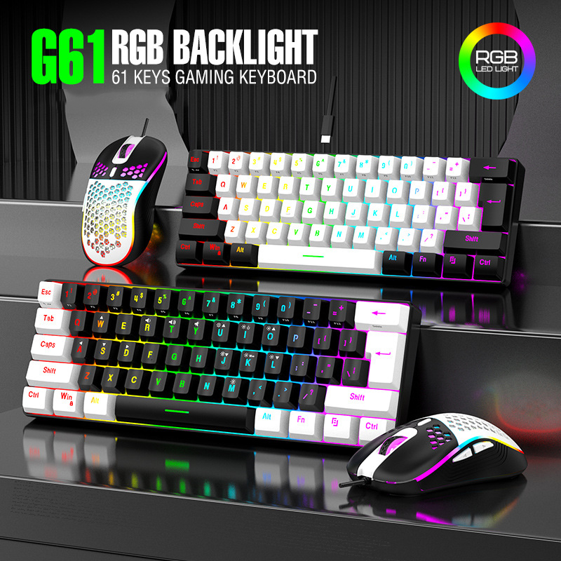 Gaming Accessories Combo - キーボードとマウスセット 60% RGB ゲーミングキーボード マウスコンボ PCキット