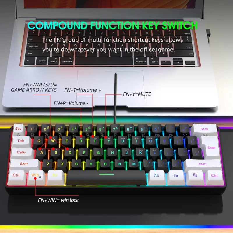 キーボードとマウス 60% コンピューターゲームコンボキット - Gaming Accessories Combo のレビューと価格