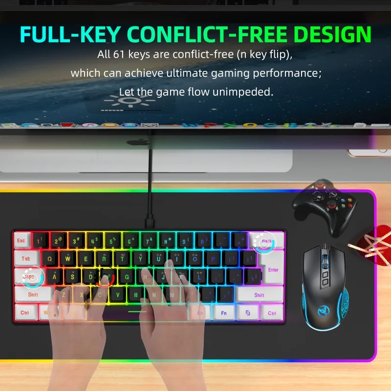 キーボードとマウス 60% コンピューターゲームコンボキット - Gaming Accessories Combo のレビューと価格
