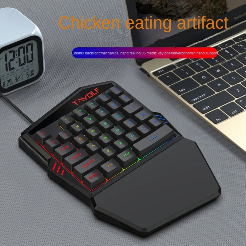 T-wolf-tf900片手キーボードセット、鶏と食事のため - Gaming Accessories Bundle のレビューと価格