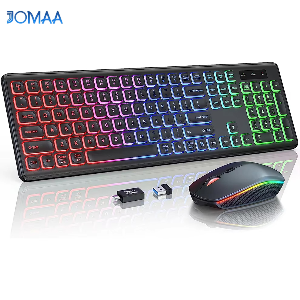 ワイヤレスキーボードとマウスのコンボ RGB バックライト、 - Gaming Accessories Combo のレビューと価格