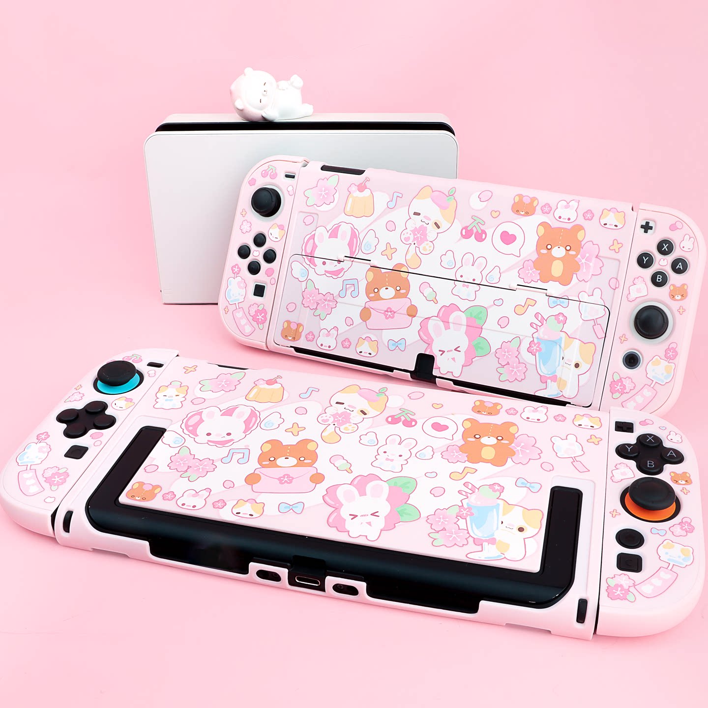 保護ケーススイッチ Ns Oled オリジナル桜ウサギクマ分 - Gaming Accessories In China のレビューと価格