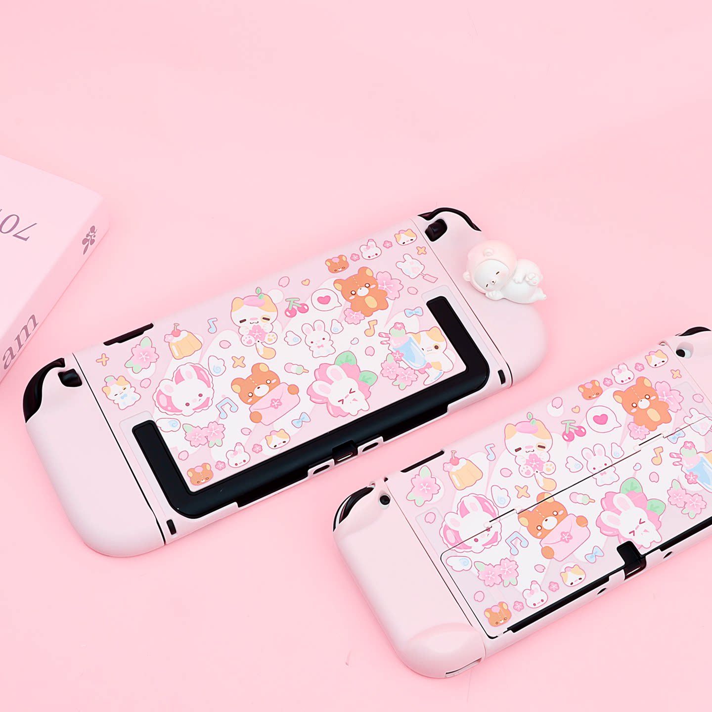 保護ケーススイッチ Ns Oled オリジナル桜ウサギクマ分 - Gaming Accessories In China のレビューと価格