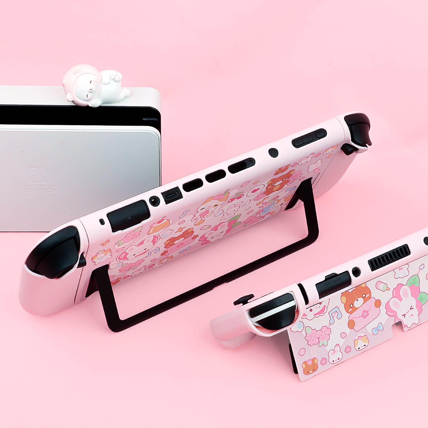 保護ケーススイッチ Ns Oled オリジナル桜ウサギクマ分 - Gaming Accessories In China のレビューと価格