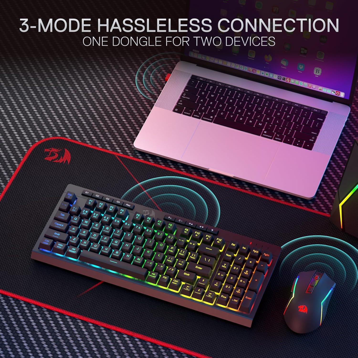 Redragon S142 ワイヤレスゲーミングキーボードと - Gaming Accessories Combo のレビューと価格