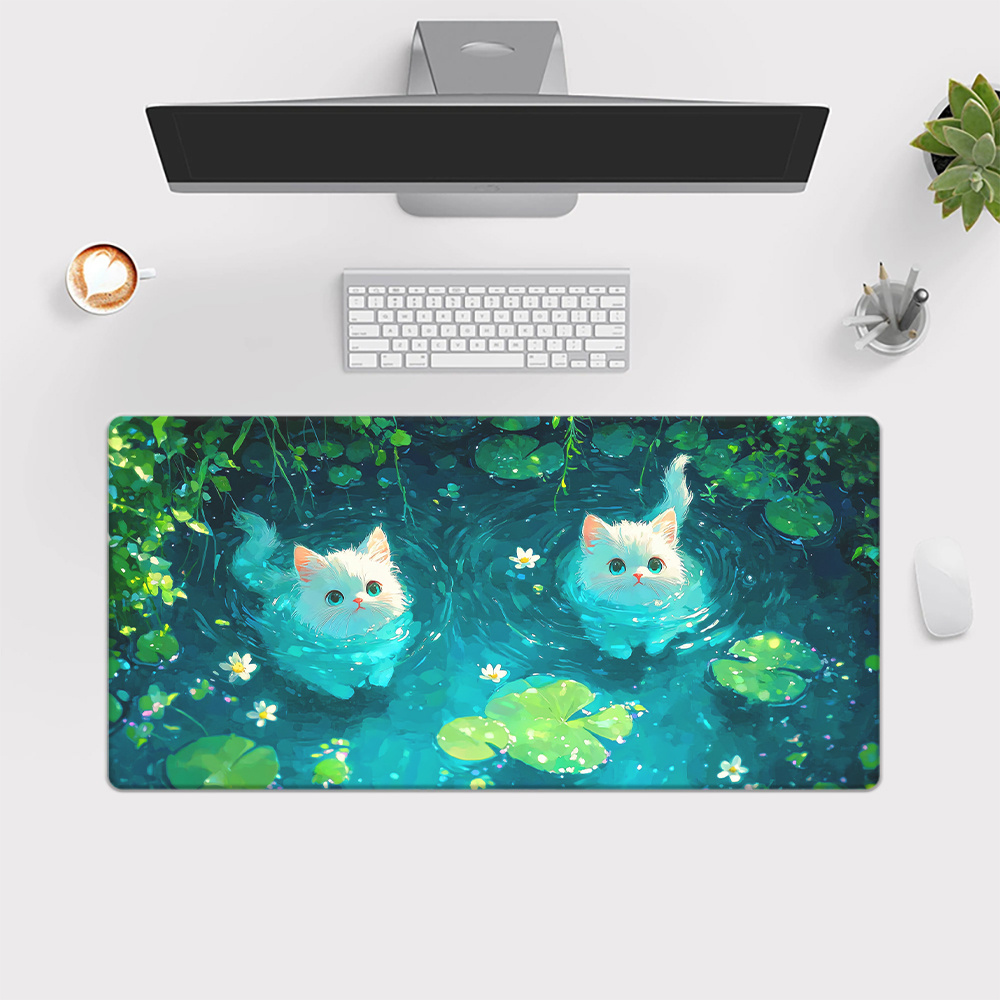 ブランドキュートキャットポンドXXLマウスパッドアイアンアー - Gaming Accessories Brands のレビューと価格