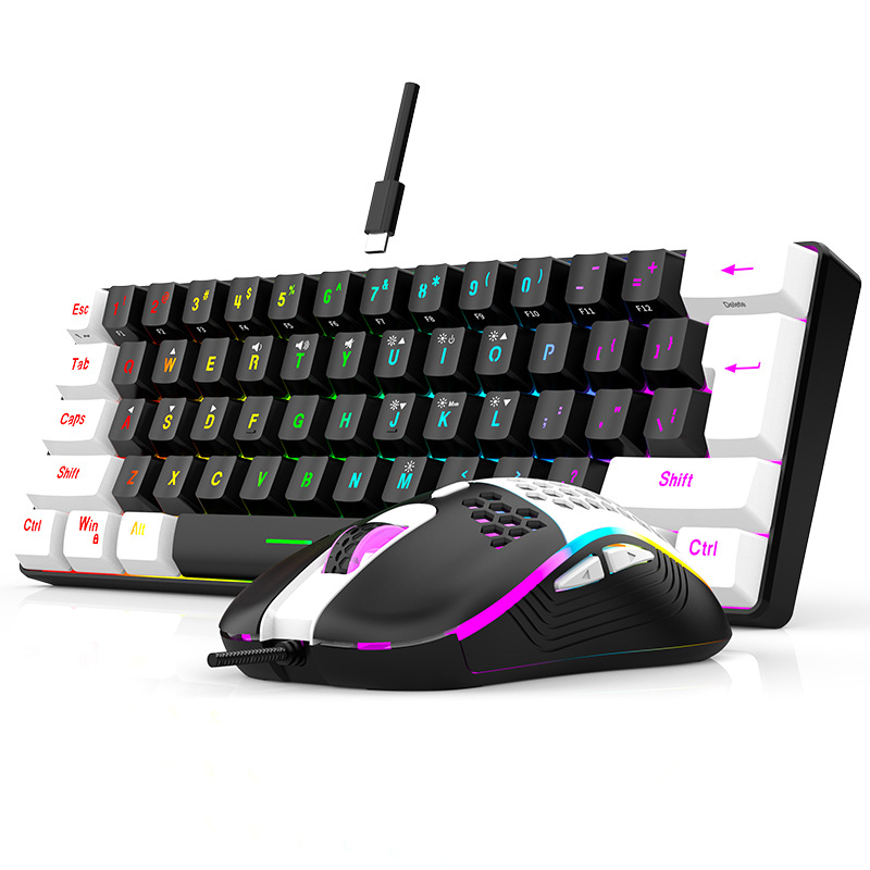 キーボードとマウスセット 60% RGB ゲーミングキーボー - Gaming Accessories Combo のレビューと価格