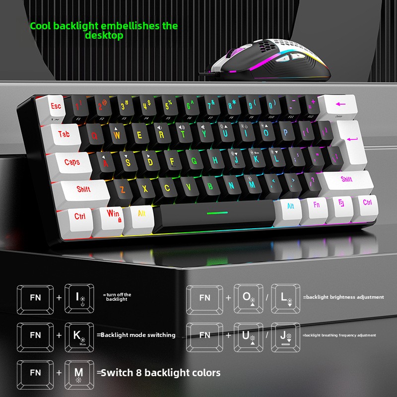キーボードとマウスセット 60% RGB ゲーミングキーボー - Gaming Accessories Combo のレビューと価格