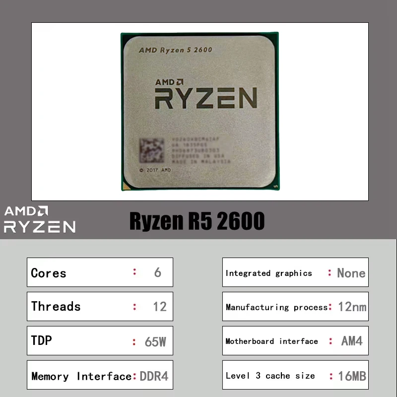 AMD Ryzen 5 2600 トレイCPU 6コア 12 - Amd Cpu Ryzen 5 のレビューと価格